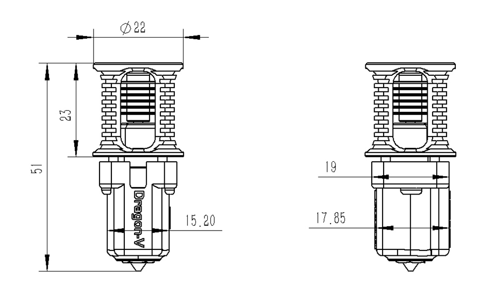 Trianglelab PT1000 Dragon Ace Hotend, Compatible with Prusa MK3 Voron Titan Extruder DDE 3D Printer - Limited Red