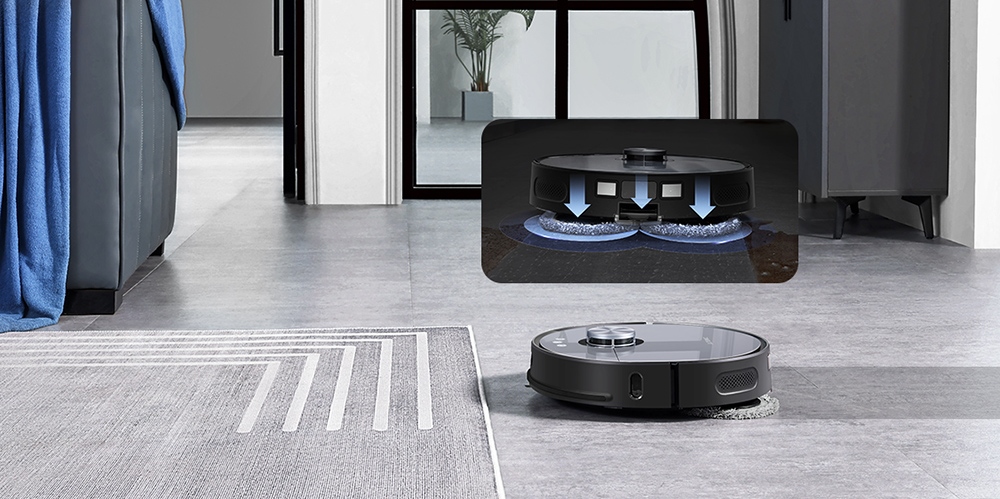 Ultenic MC1 Robot Vacuum Cleaner with Fully-Automatic Station, 5000Pa Suction, Dual-Rotating Mopping, Hot Air Drying, 3L Dustbag, 5200mAh Battery, Max 180 Mins Runtime, APP/Voice Control