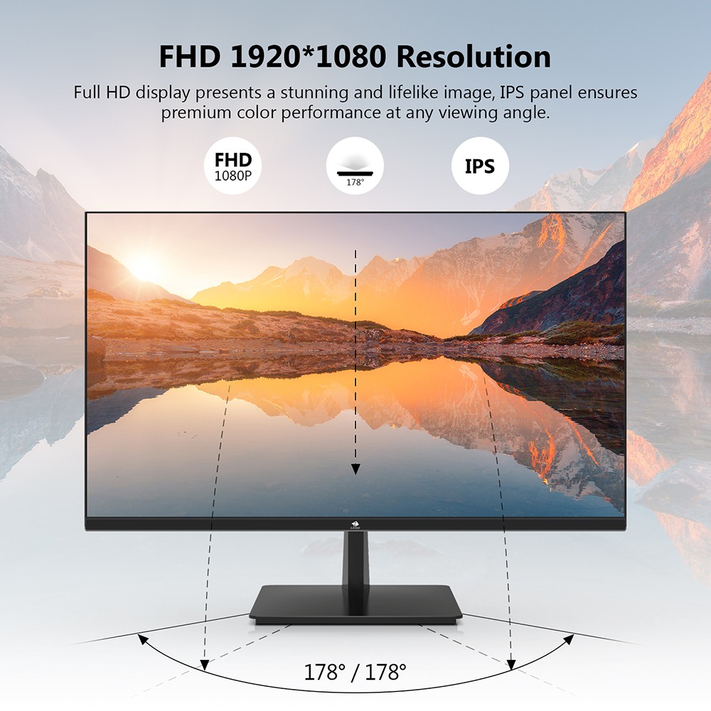 Z-Edge U24I Monitor 24'' Full HD 1080 Display, 1920*1080 LED Monitor 178 Degree Wide Angel View Eye-Care Tech