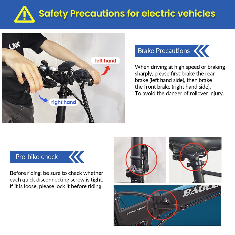 BAOLUJIE DZ2001 Folding Electric Bike, 48V 12Ah Battery 500W Motor 20*4.0inch Tires 45km/h Max Speed 30-40km Range Disc Brake - Black