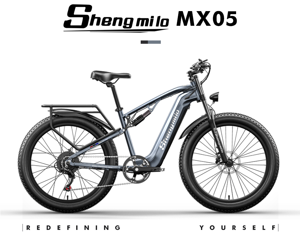 Shengmilo MX05 26 Inch Fat Tire Mountain E-Bike 500W Bafang Motor 42Km/h Max Speed 48V 15Ah LG Battery 60km Range Dual Oil Disc Brakes