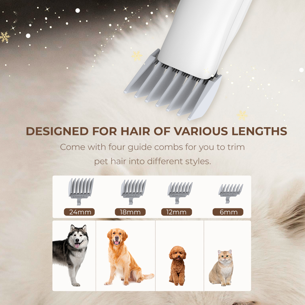 JIGOO P300 Dog Clipper with Vacuum Cleaner, 11-in-1 Professional Pet Care Set,3 Speed Modes, 4L Dust Cup, 4 Guide Combs, Low Noise for Dogs Cats - EU Plug