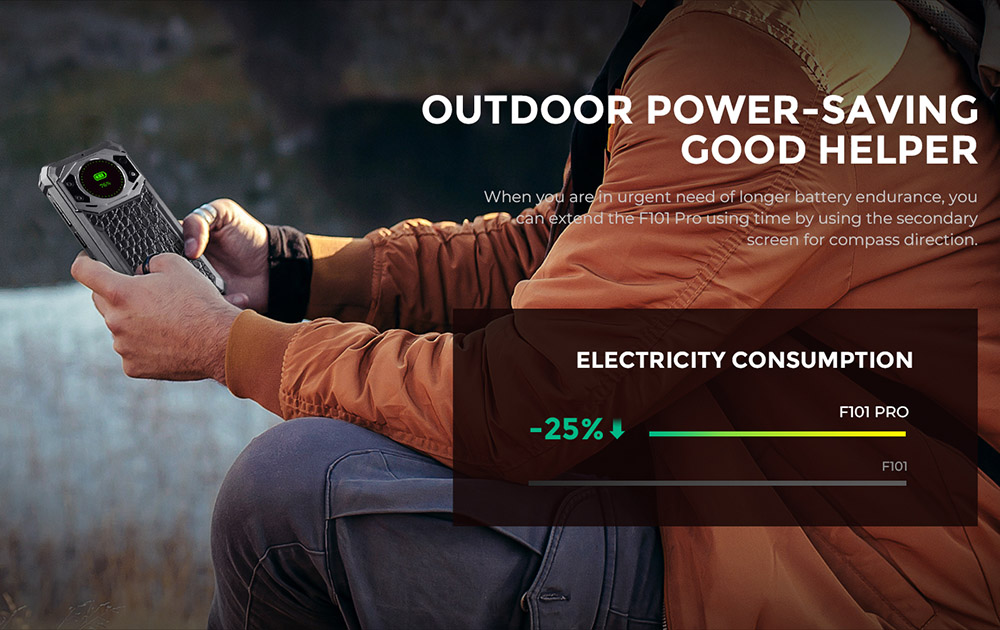 FOSSiBOT F101 PRO Robustes Smartphone, entsperrt 2023, 8 GB + 128 GB, AI-Dreifachkamera, funktionales Display auf der Rückseite, 10600 mAh großer Akku, Entsperrung per Fingerabdruck/Gesicht, NFC, HAC, Android 13.0 – Schwarz