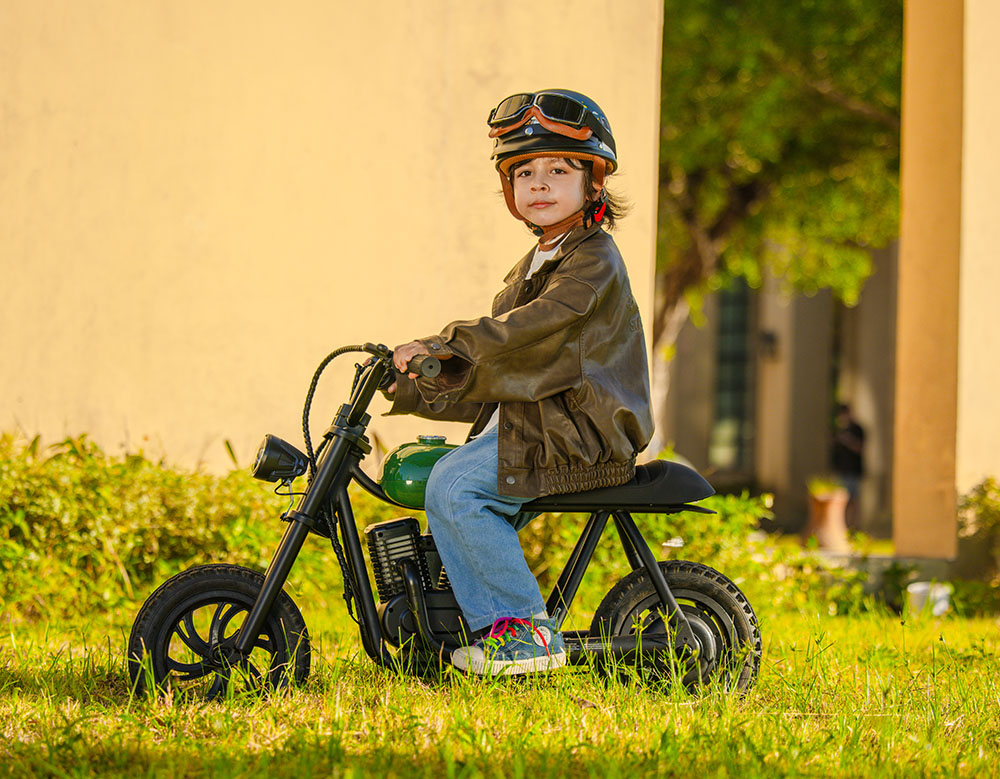 HYPER GOGO Pioneer 12 Electric Chopper Motorcycle for Kids 24V 5.2Ah 160W with 12'x3' Tires, 12KM Top Range - Orange