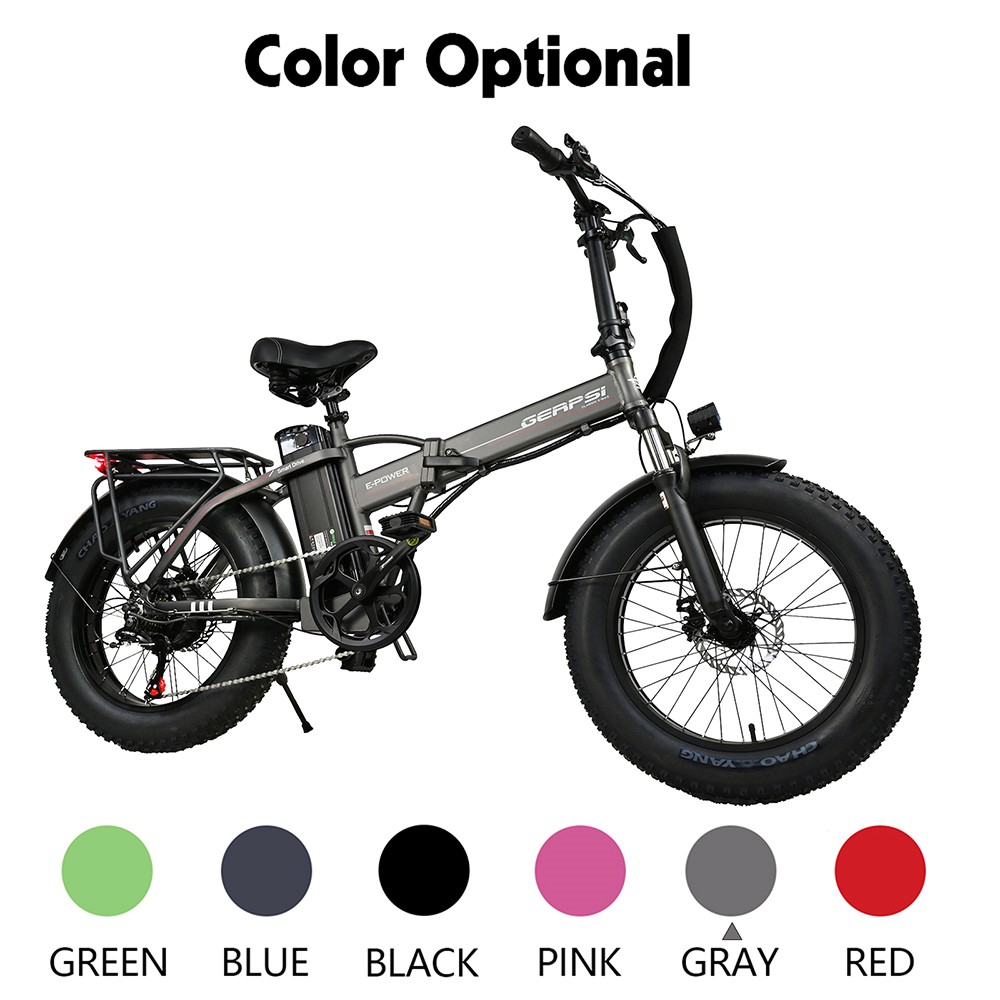 BAOLUJIE DZ2001 Folding Electric Bike, 48V 12Ah Battery 500W Motor 20*4.0inch Tires 45km/h Max Speed 30-40km Range Disc Brake - Grey