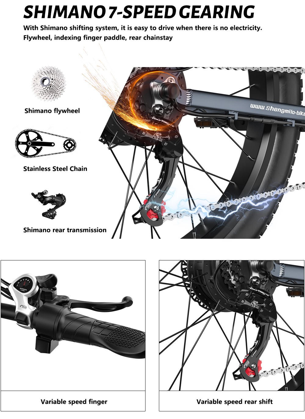 Shengmilo MX05 26 Inch Fat Tire Mountain E-Bike 500W Bafang Motor 42Km/h Max Speed 48V 15Ah LG Battery 60km Range Dual Oil Disc Brakes