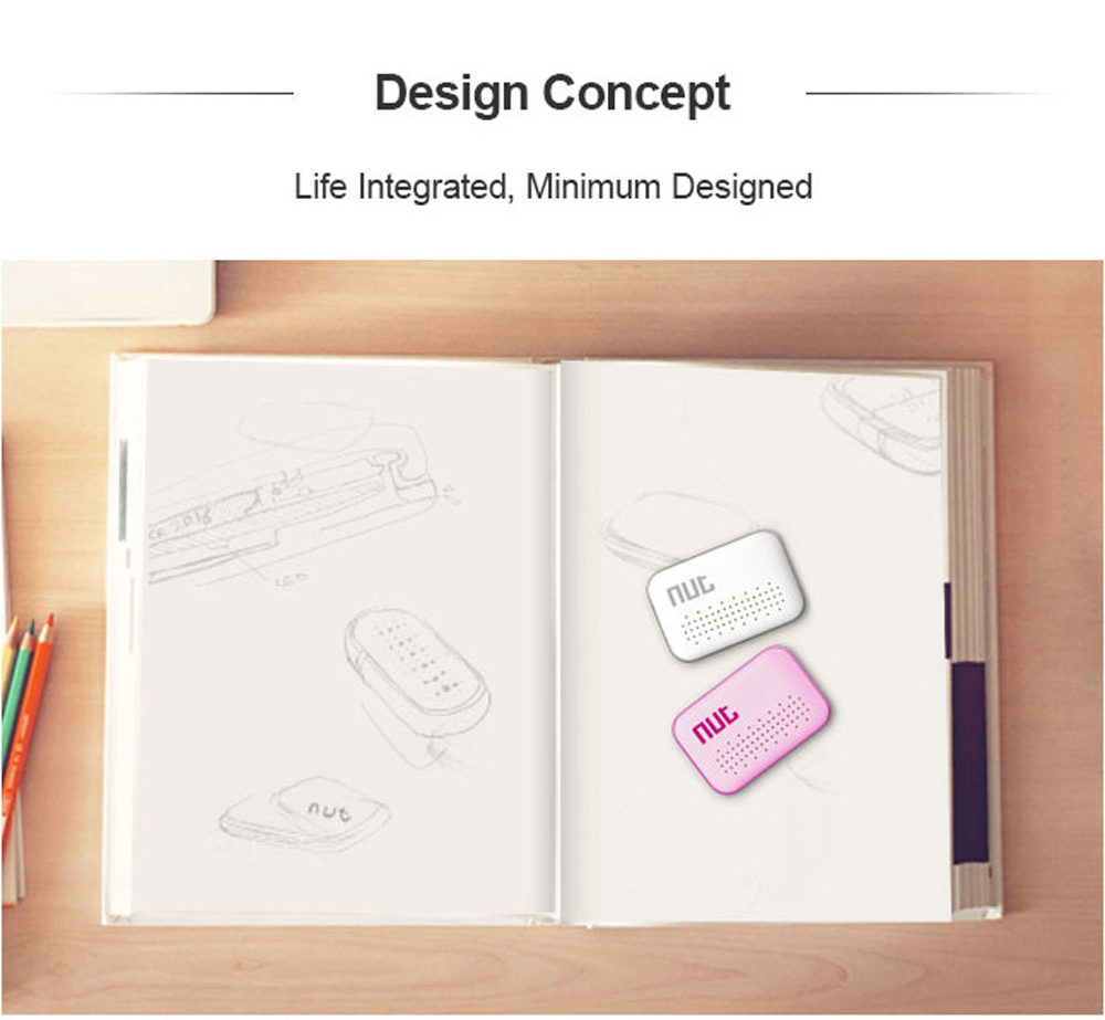 Nut Mini F6 Smart Tag Bluetooth Tracker Key Finder Locator Anti Lost Found Alarm For Security Protection White