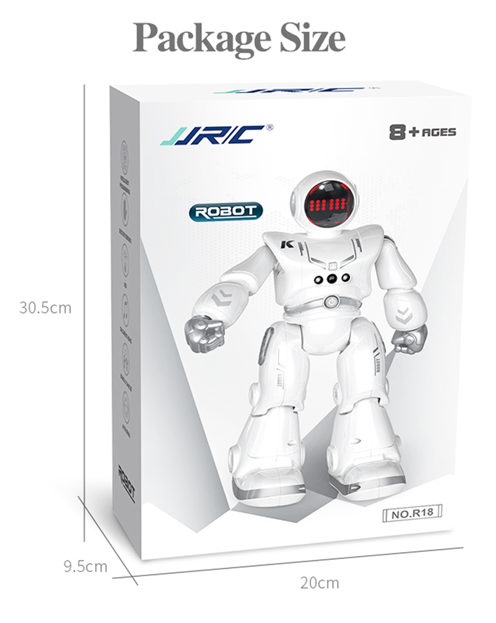 JJRC R18 RC Robot 2.4G Gesture Sensing Programmable Remote Control Music Dance Robot Toy - White