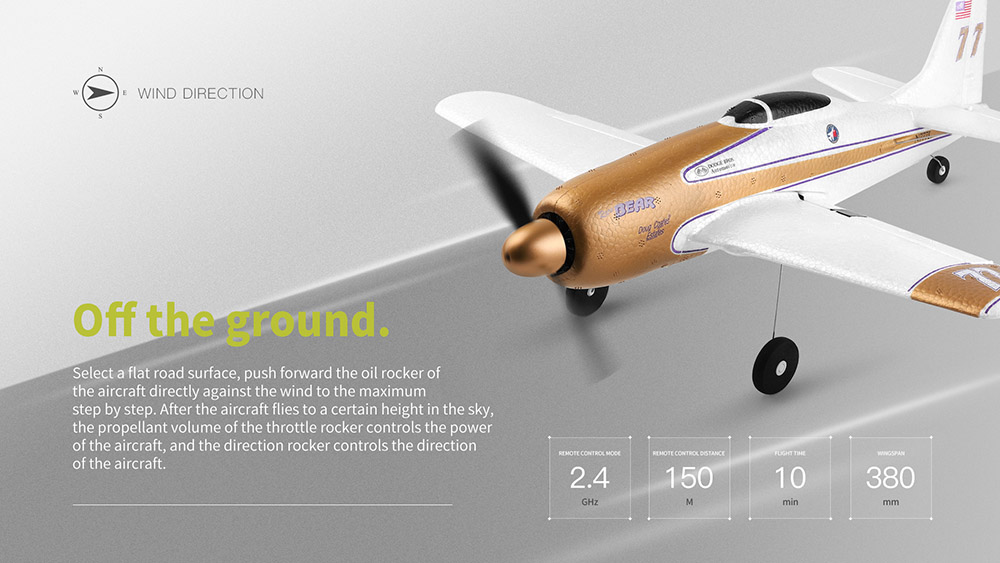 XK A260 F8F RC Airplane 384mm Wingspan 2.4G 4CH 3D/6G System RTF