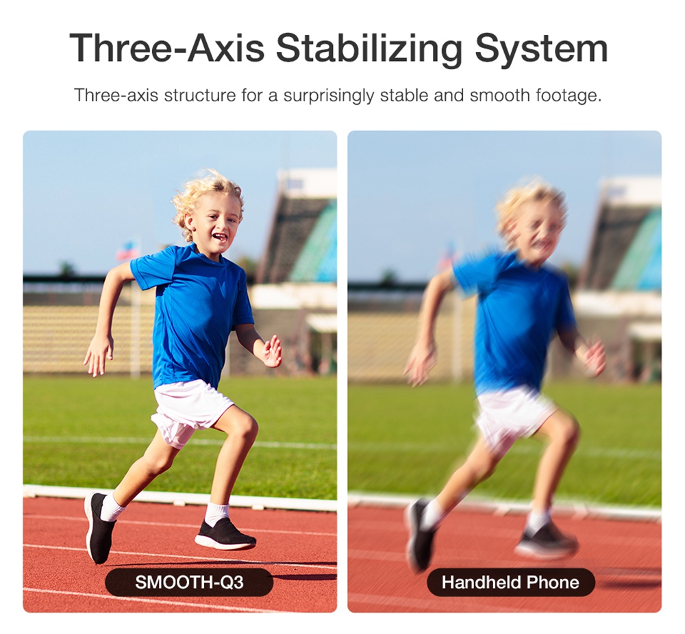 Zhiyun Smooth Q3 3-Axis Smartphone Gimbal Mobile Stabilizer with Build-in LED Fill Light - Combo Version