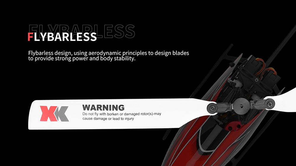 XK K110S 2.4G 6CH 3D 6-Axis Gyro Brushless Motor Compatible with FUTABA S-FHSS RC Helicopter - One Battery