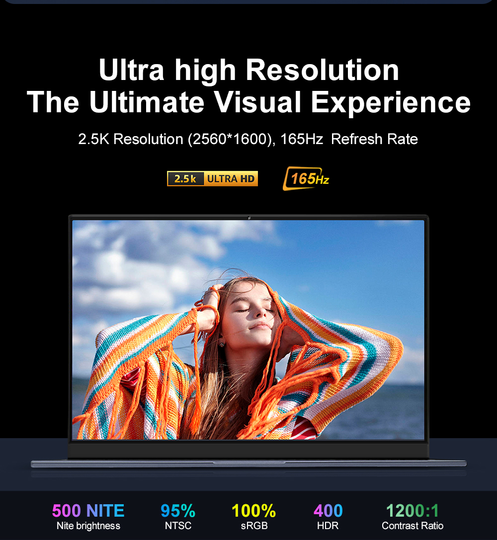 Ninkear N16 Pro 16in Laptop Intel Core i7-1260P Processor, 32GB DDR4 2TB SSD, Windows 11 Home, WiFi 6, Bluetooth 5.0