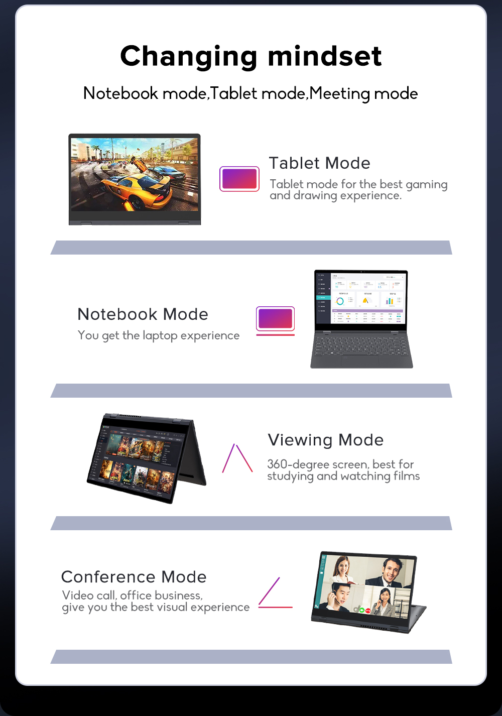 Ninkear N14 14 inch 4K Screen Intel N95 CPU, 12GB LPDDR5 RAM 1TB SSD, Windows 11 Home, 360° Flipping & Folding, Fingerprint Recognition