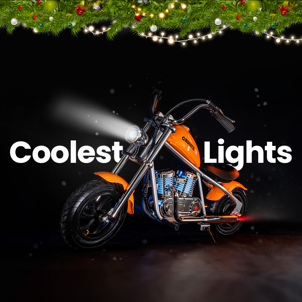 HYPER GOGO Cruiser 12 Plus with APP Electric Motorcycle for Kids 24V 5.2Ah Battery 160W Motor 10mph max Speed 12