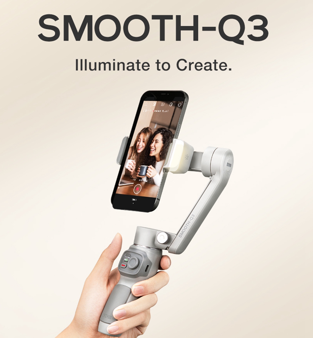 Zhiyun Smooth Q3 3-Axis Smartphone Gimbal Mobile Stabilizer with Build-in LED Fill Light - Standard Version