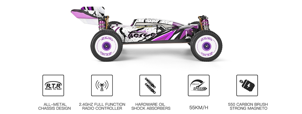 Wltoys 124019 1/12 2.4G 4WD 60km/h Metal Chassis Off-Road RC Car RTR