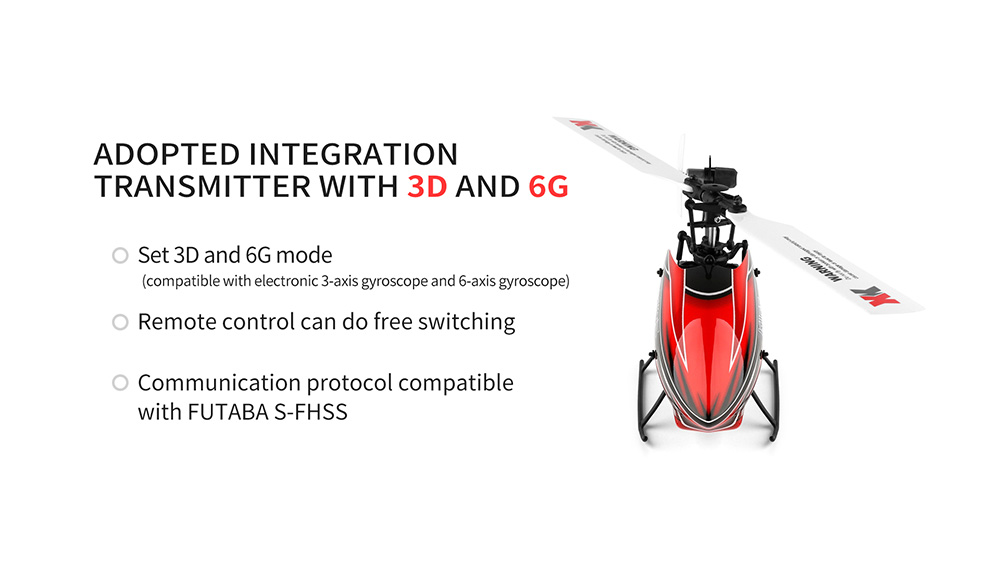XK K110S 2.4G 6CH 3D 6-Axis Gyro Brushless Motor Compatible with FUTABA S-FHSS RC Helicopter - One Battery
