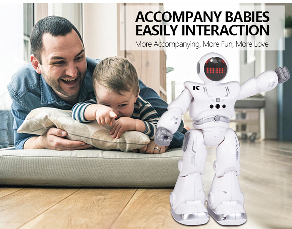 JJRC R18 RC Robot 2.4G Gesture Sensing Programmable Remote Control Music Dance Robot Toy - White