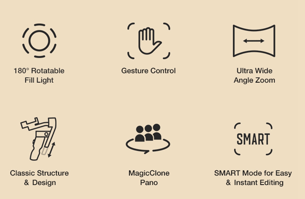 Zhiyun Smooth Q3 3-Axis Smartphone Gimbal Mobile Stabilizer with Build-in LED Fill Light - Combo Version