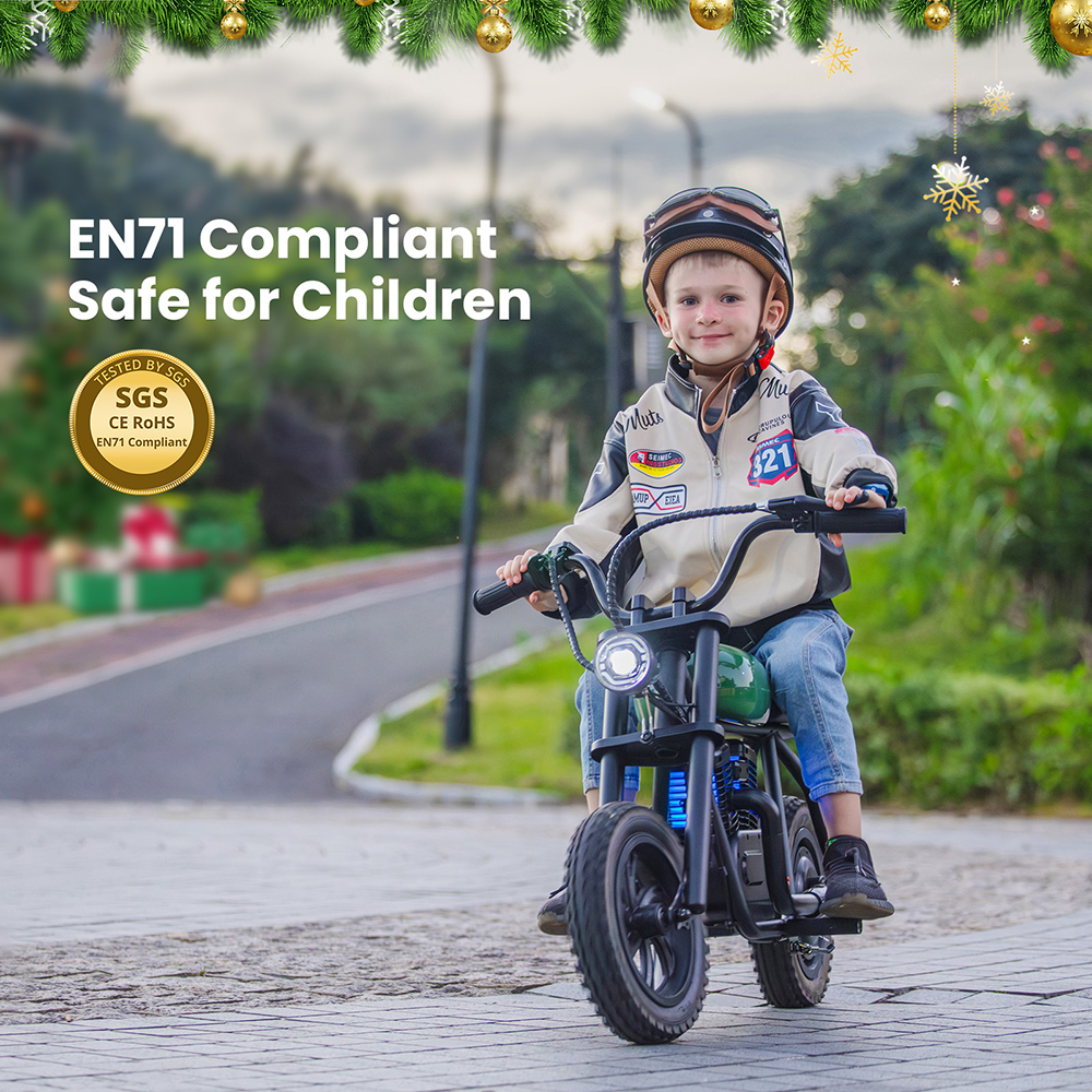 HYPER GOGO Pioneer 12 Plus Elektrisches Chopper-Motorrad für Kinder, 24 V, 5,2 Ah, 160 W, mit 12'x3'-Reifen, 12 km Top-Reichweite, Schwarz