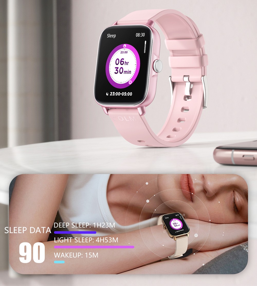 COLMI P28 Plus Smartwatch Upgraded Large Battery Fashion Sports and Health Monitor Watch Black