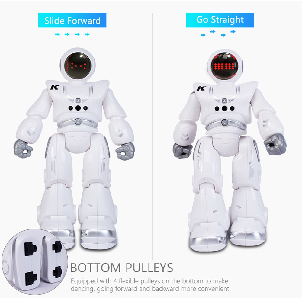 JJRC R18 RC Robot 2.4G Gesture Sensing Programmable Remote Control Music Dance Robot Toy - White