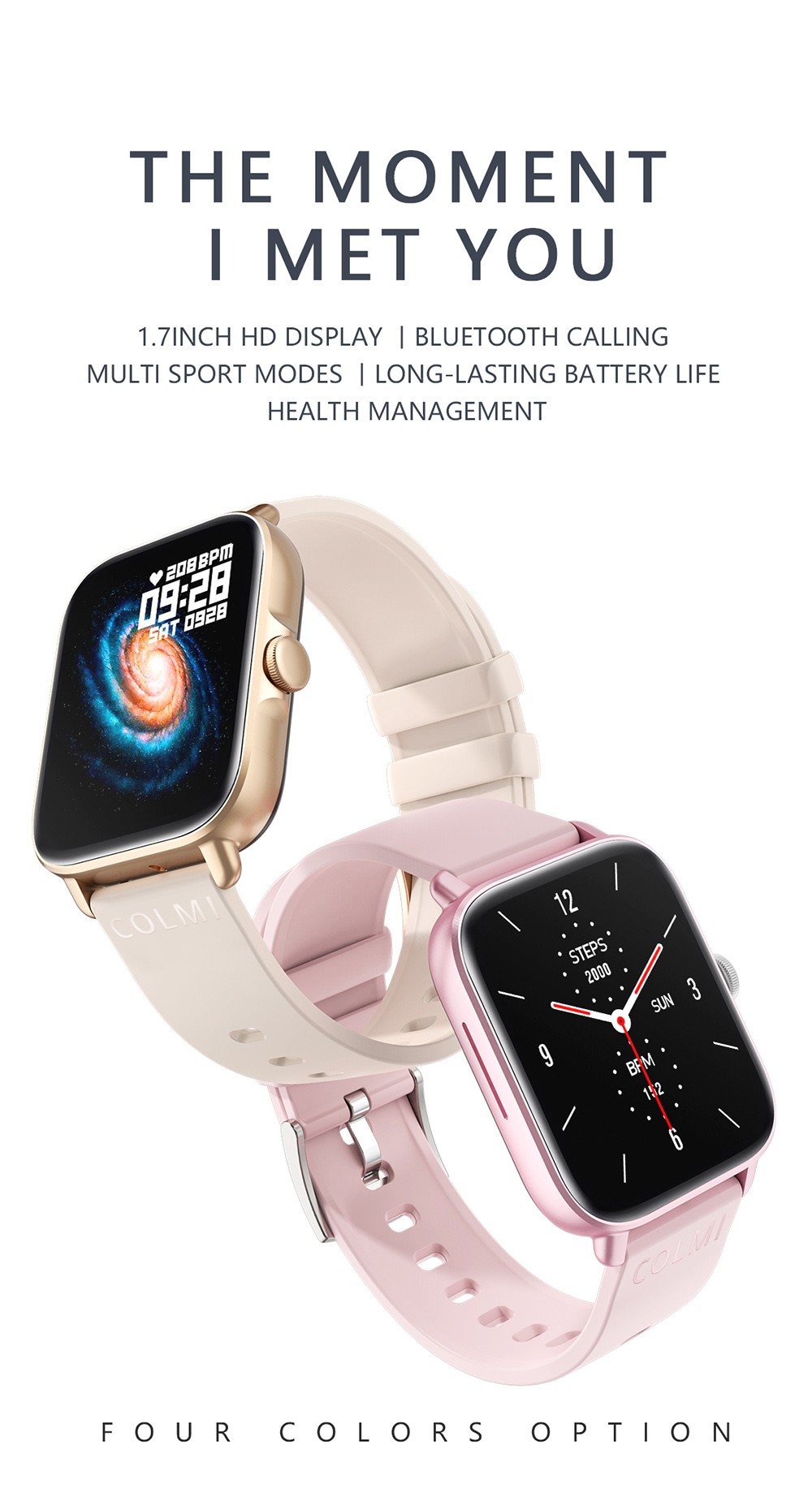 COLMI P28 Plus Smartwatch Upgraded Large Battery Fashion Sports and Health Monitor Watch Gray