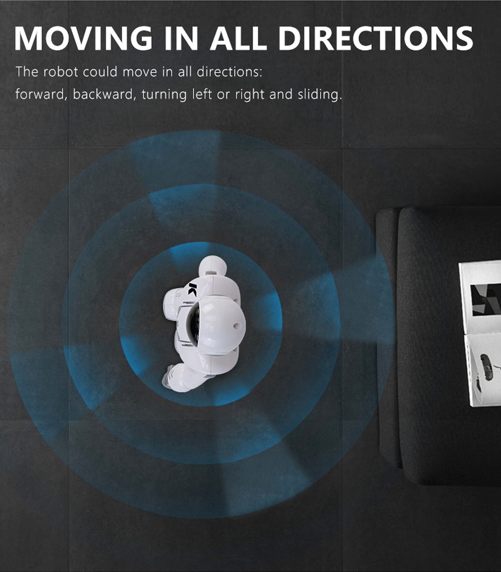 JJRC R18 RC Robot 2.4G Gesture Sensing Programmable Remote Control Music Dance Robot Toy - White