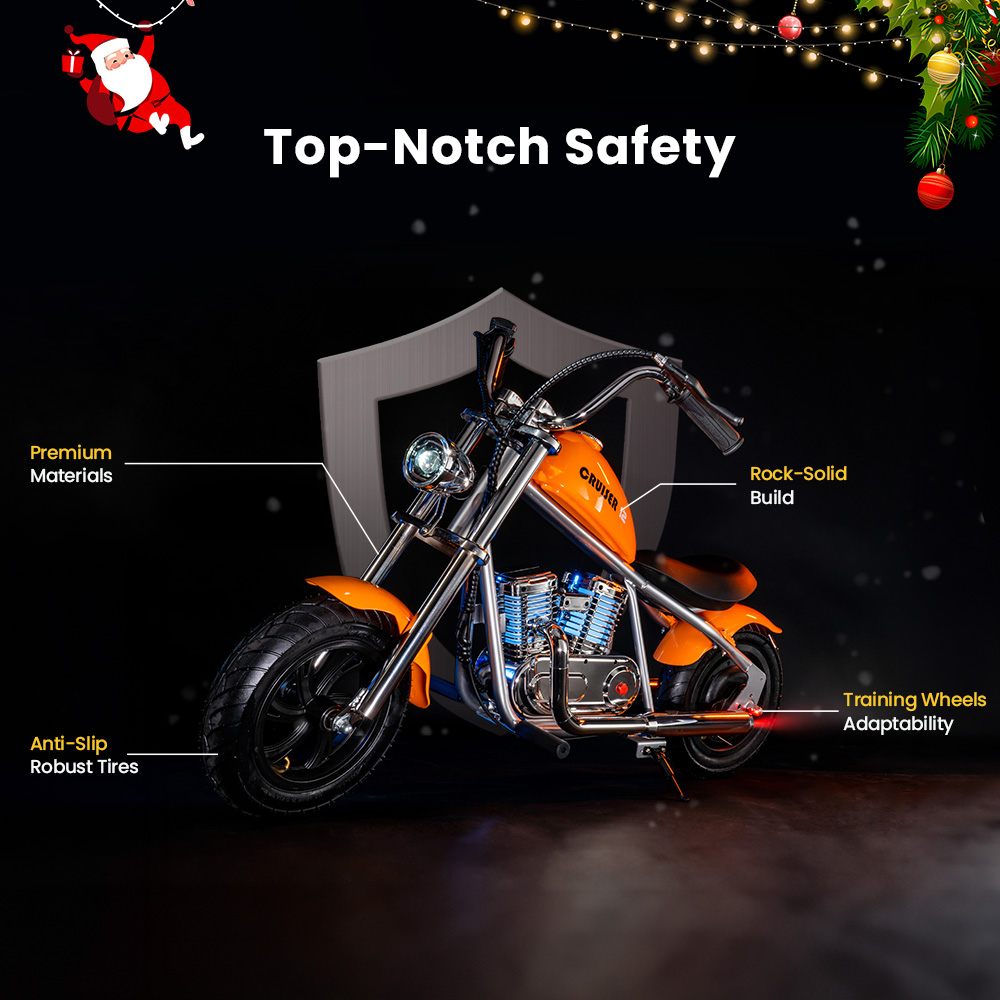 HYPER GOGO Cruiser 12 Plus with APP Electric Motorcycle for Kids 24V 5.2Ah Battery 160W Motor 10mph max Speed 12