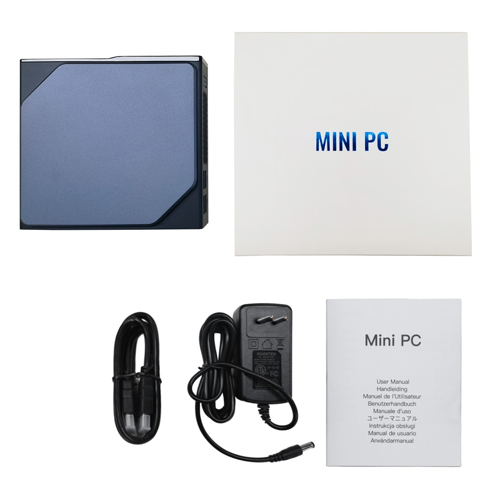 OUVIS S1 Mini PC with LCD Screen RGB Light, Intel Alder Lake N95 (up 3.4 GHz) Windows 11 16GB RAM 512GB SSD 4K HD WiFi 5 Bluetooth 4.2 Dual LAN - EU Plug