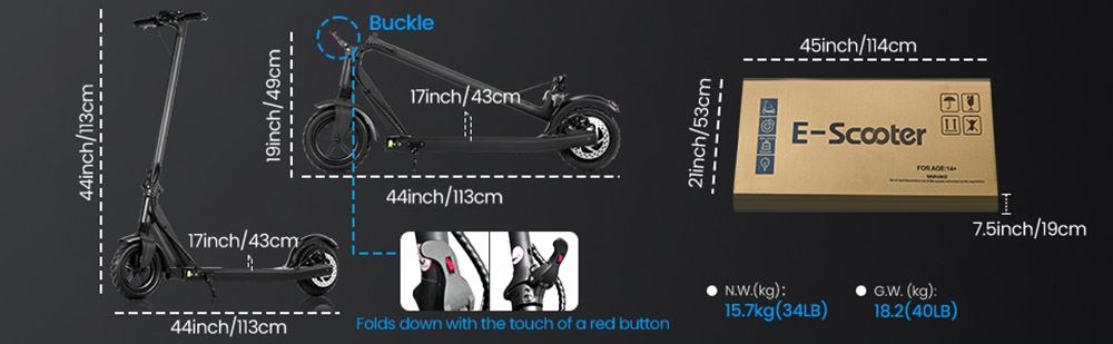 AILIFE CK85 Foldable Electric Scooter, 8.5-Inch Tire 350W Motor 36V 10Ah Battery 25km/h Max Speed 25km Range Electronic Brake & Disc Brake