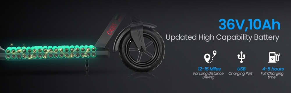 AILIFE CK85 Foldable Electric Scooter, 8.5-Inch Tire 350W Motor 36V 10Ah Battery 25km/h Max Speed 25km Range Electronic Brake & Disc Brake