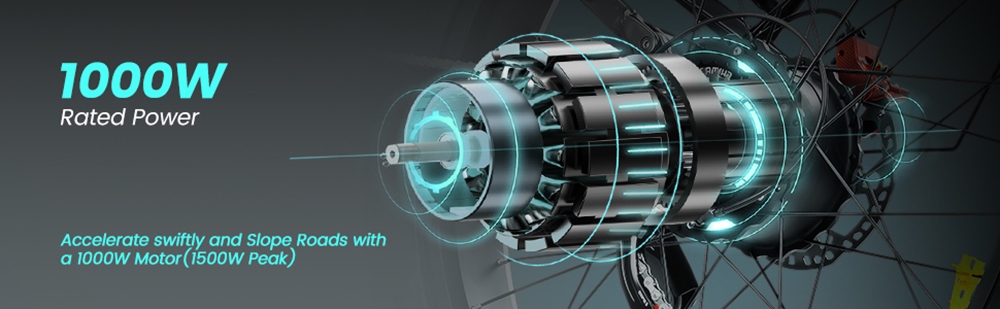 AILIFE X26B Electric Bike, 26*4.0 inch Tires 48V13Ah Battery 1000W Motor 30mph Max Speed 62miles Max Range Disc Brake