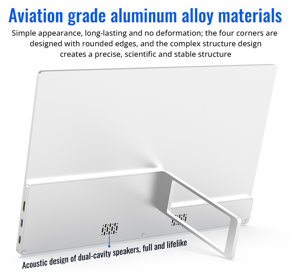 AOSIMAN 133UCJ Portable Monitor, 13.3inch 4K 3840x2160 UHD IPS Panel, 96%sRGB 400cd/m² 1400:1 Contrast 16:9 60Hz HDR, 1*Mini HDMI 2*USB Type-C, Compatible with Phone, Laptop, PC, PS3/4/5, Switch, X-box, TV Box