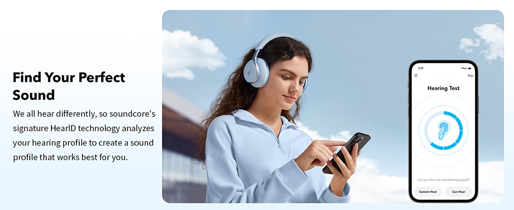 Anker Soundcore Space One Headphones, Active Noise Canceling, App Control, 40 Hours ANC Playtime, Bluetooth 5.3 - Blue