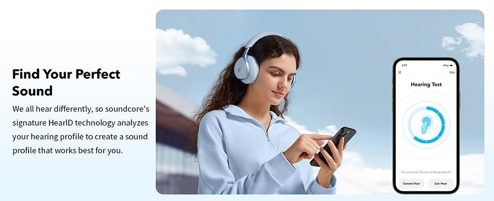 Anker Soundcore Space One Headphones, Active Noise Canceling, App Control, 40 Hours ANC Playtime, Bluetooth 5.3 - White