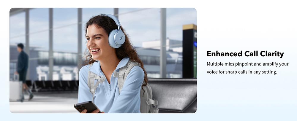 Anker Soundcore Space One Headphones, Active Noise Canceling, App Control, 40 Hours ANC Playtime, Bluetooth 5.3 - White