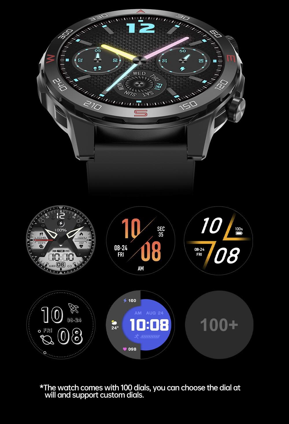 D03 Smartwatch Bluetooth Calling Sports Watch Health Monitor, IP68 Waterproof - Black