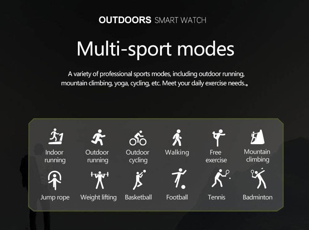 D03 Smartwatch Bluetooth Calling Sports Watch Health Monitor, IP68 Waterproof - Black