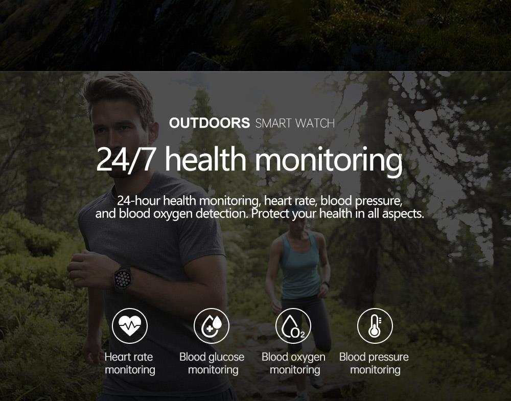 D03 Smartwatch Bluetooth Calling Sports Watch Health Monitor, IP68 Waterproof - Black