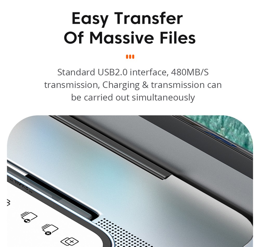 ESSAGER 100W Type-C to Type-C Data Cable, PD Fast Charging, 480Mbps Transmission Speed, for MacBook / Tablet / Huawei Samsung Mobile Phone - 2m Cable