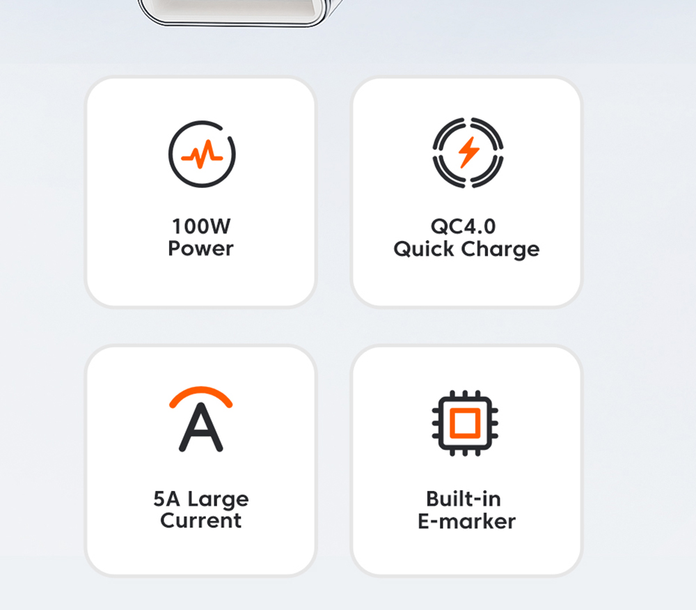 ESSAGER 100W Type-C to Type-C Data Cable, PD Fast Charging, 480Mbps Transmission Speed, for MacBook / Tablet / Huawei Samsung Mobile Phone - 2m Cable