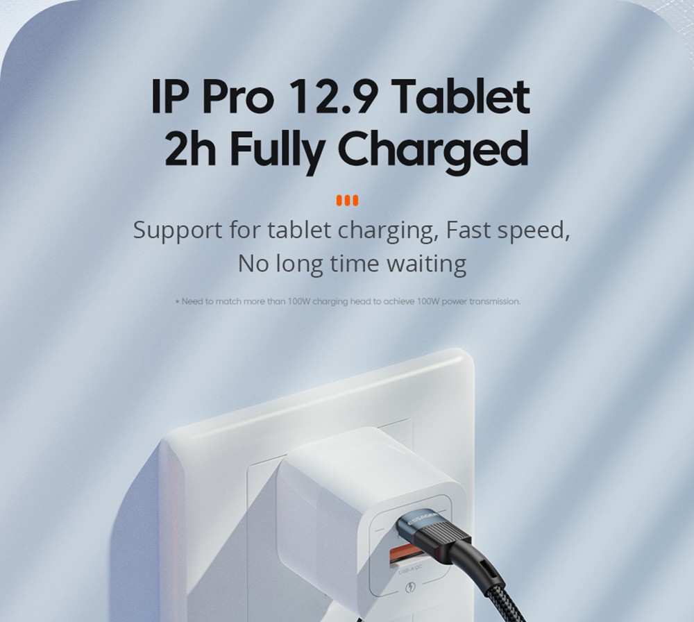 ESSAGER 100W Type-C to Type-C Data Cable, PD Fast Charging, 480Mbps Transmission Speed, for MacBook / Tablet / Huawei Samsung Mobile Phone - 2m Cable