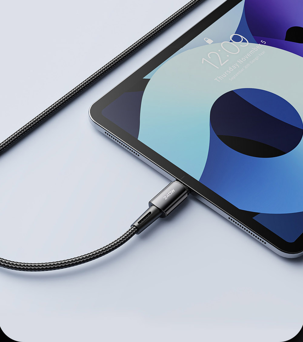 ESSAGER 240W 5A Fast Charging Data Cable, Type-C to Type-C, 480Mbps Transfer Rate, for Macbook iPad Huawei Samsung Xiaomi Redmi Mobile Phones, 2m Cable