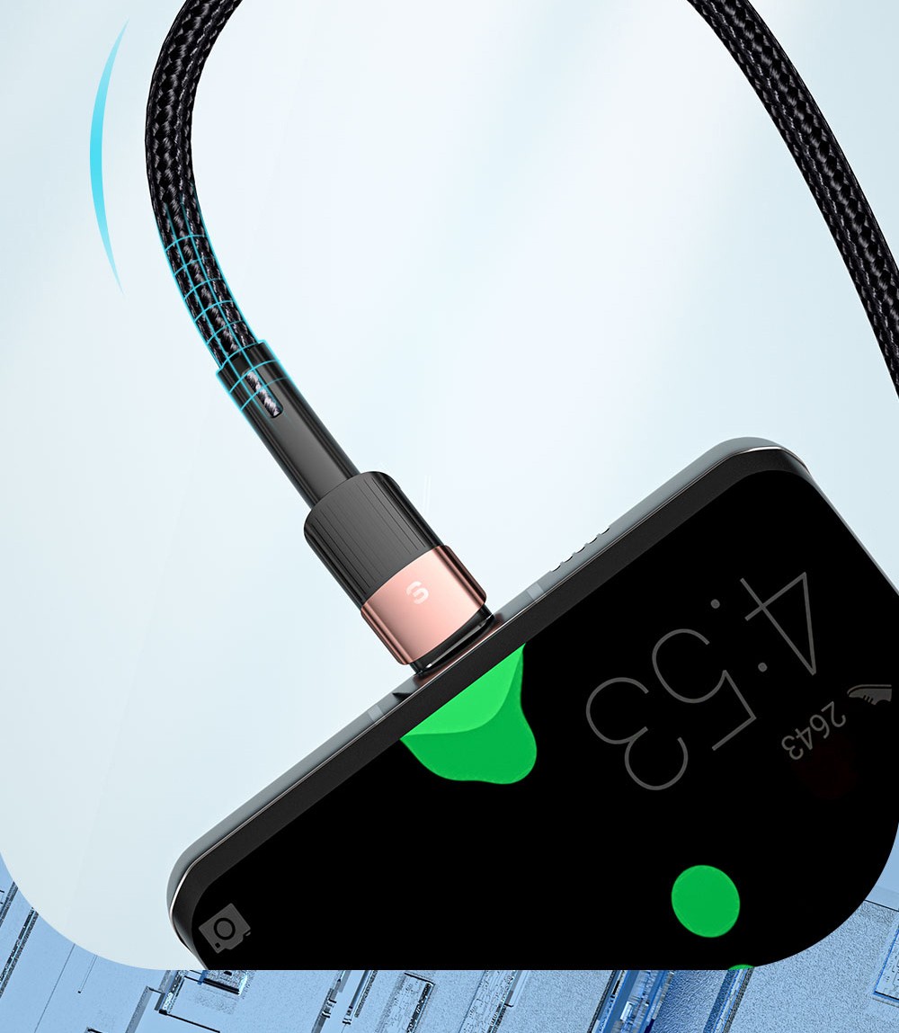 ESSAGER 66W Fast Charge Data Cable, USB-A to Type-C, 480Mbps Transfer Rate, for Huawei OPPO Samsung Mobile Phones, 1m Cable - Black