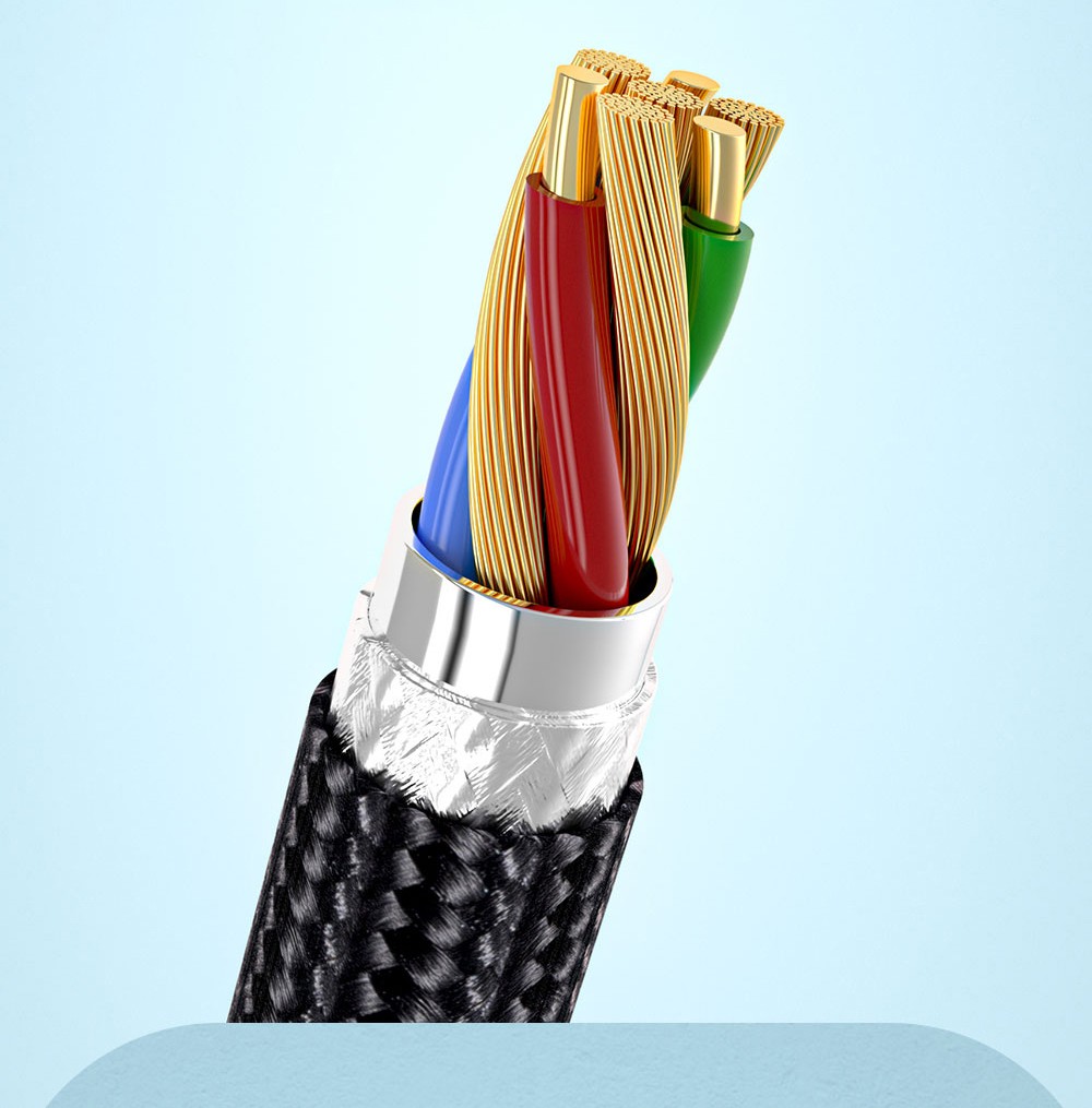 ESSAGER 66W Fast Charge Data Cable, USB-A to Type-C, 480Mbps Transfer Rate, for Huawei OPPO Samsung Mobile Phones, 1m Cable - Black