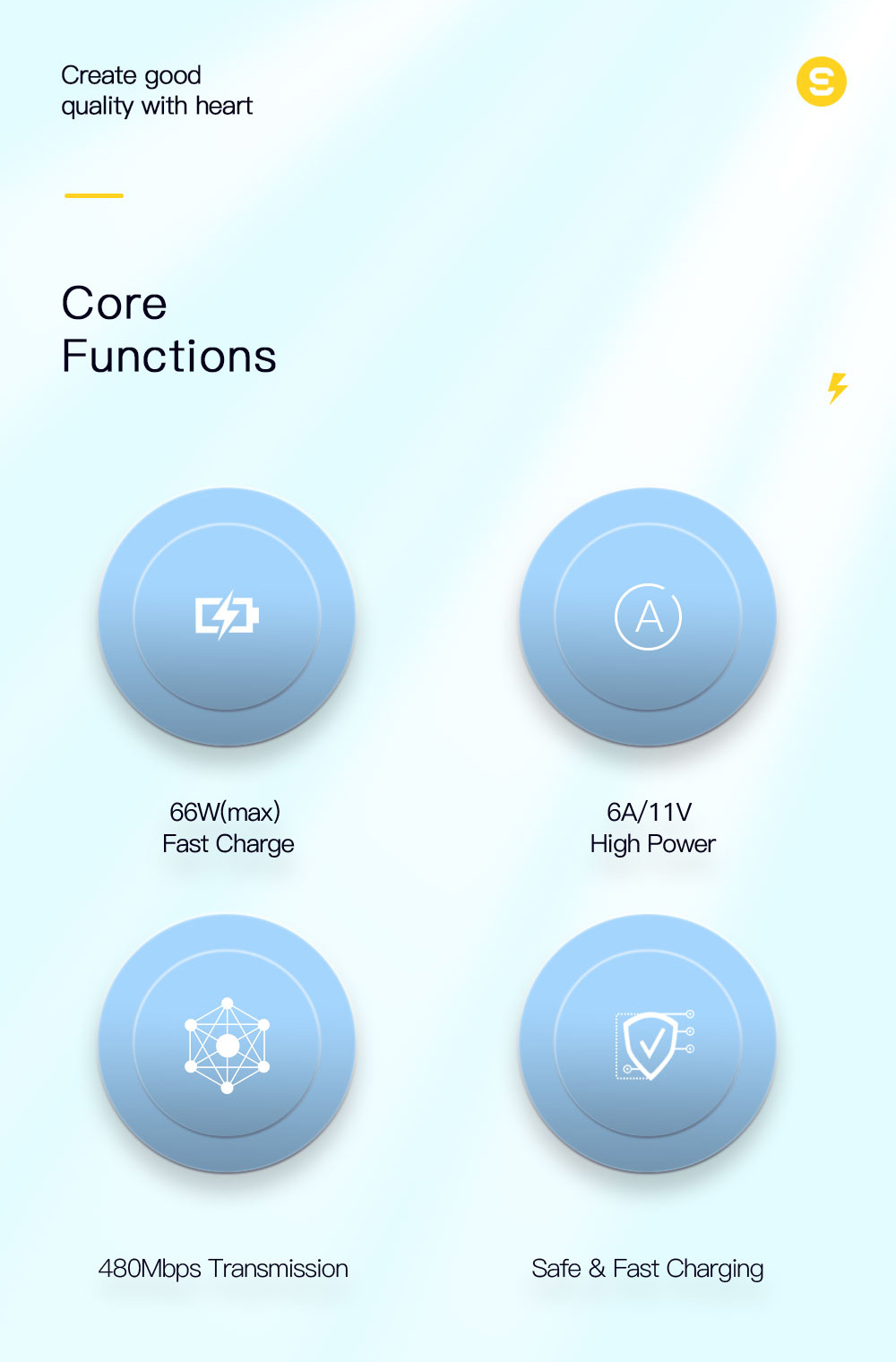 ESSAGER 66W Fast Charge Data Cable, USB-A to Type-C, 480Mbps Transfer Rate, for Huawei OPPO Samsung Mobile Phones, 1m Cable - Khaki