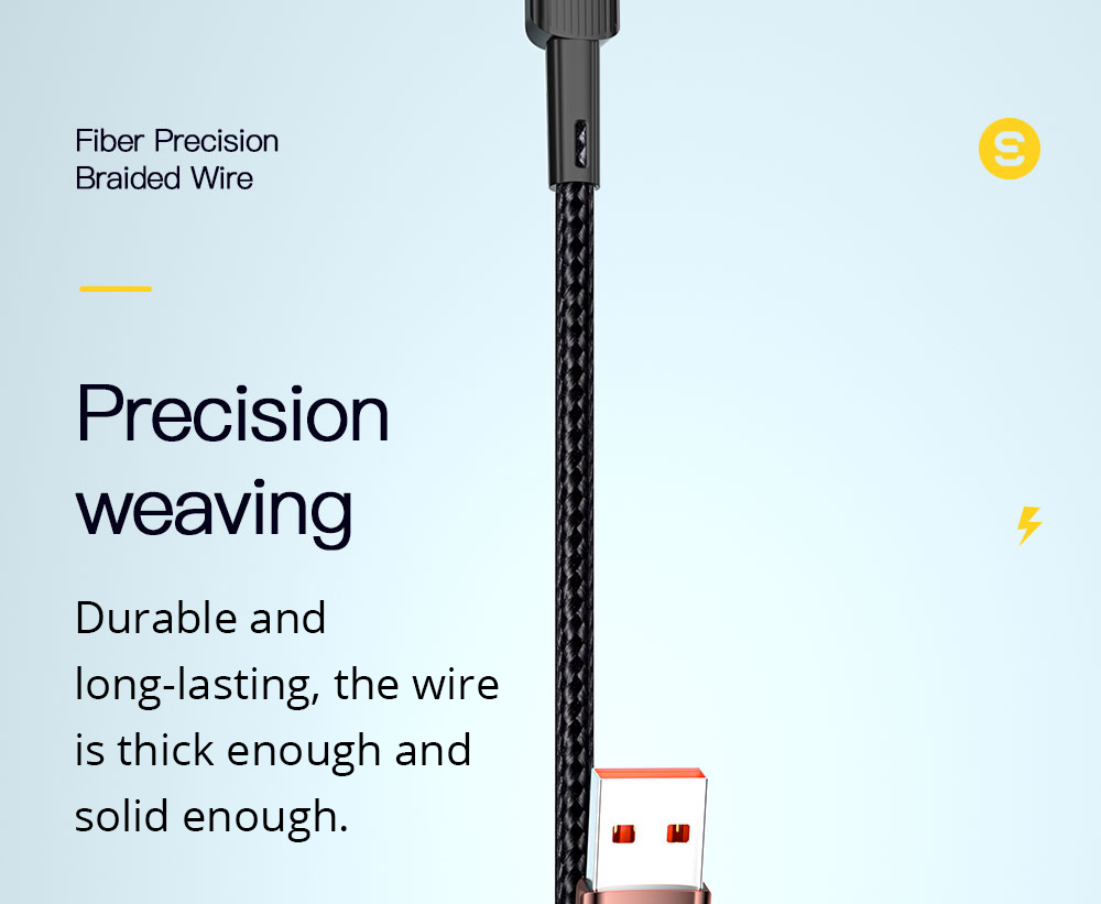 ESSAGER 66W Fast Charge Data Cable, USB-A to Type-C, 480Mbps Transfer Rate, for Huawei OPPO Samsung Mobile Phones, 2m Cable - Khaki