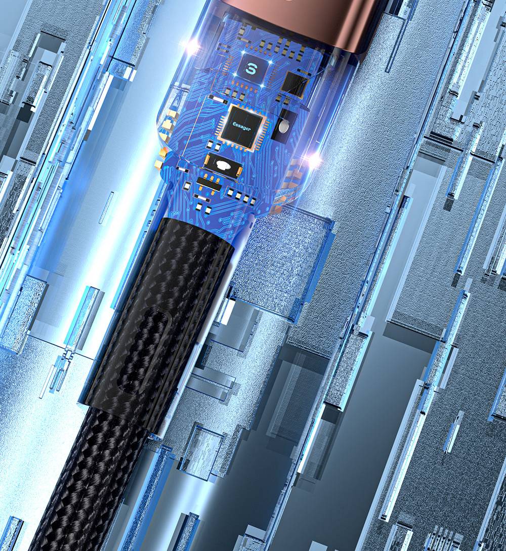 ESSAGER 66W Fast Charge Data Cable, USB-A to Type-C, 480Mbps Transfer Rate, for Huawei OPPO Samsung Mobile Phones, 2m Cable - Khaki