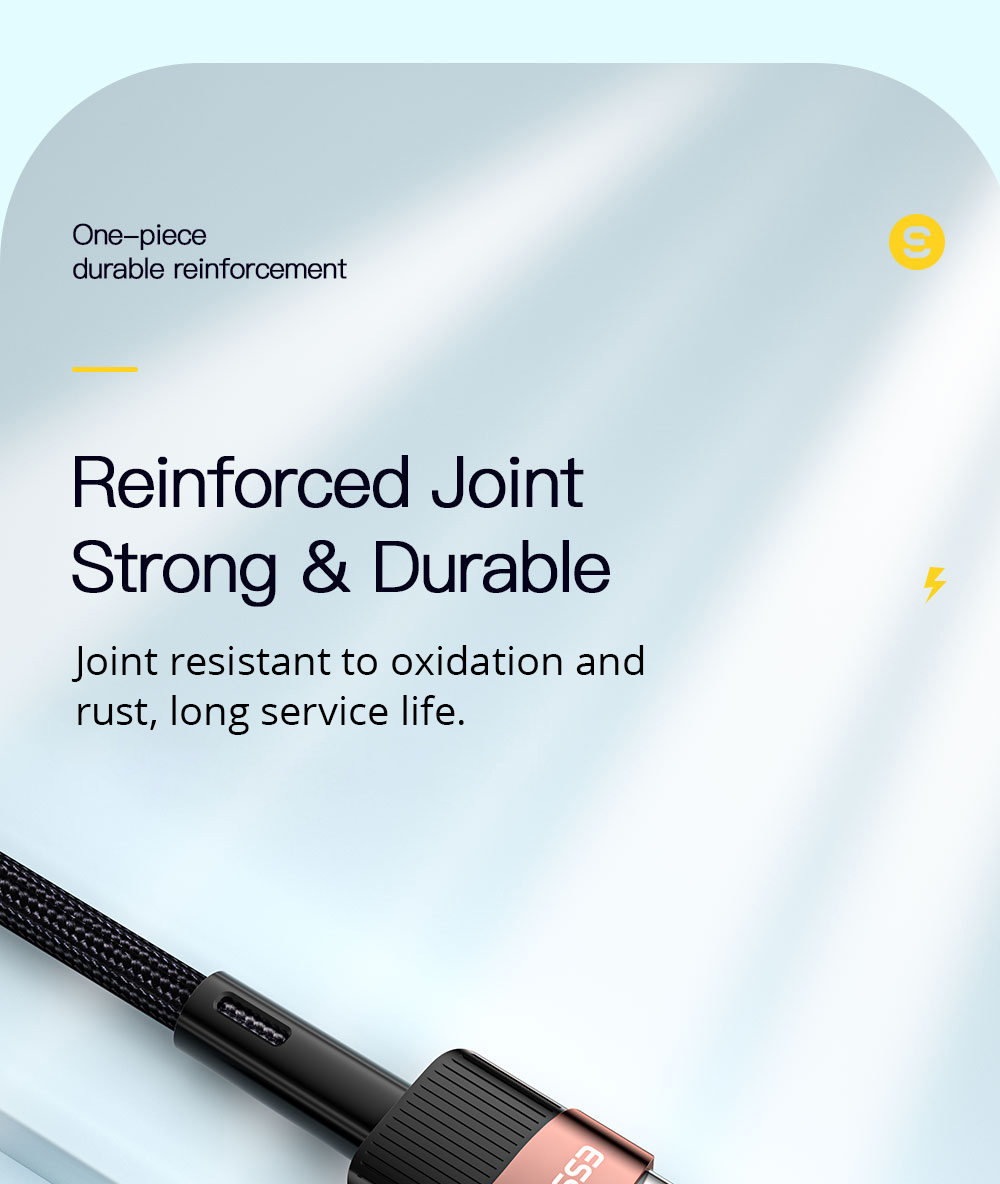 ESSAGER 66W Fast Charge Data Cable, USB-A to Type-C, 480Mbps Transfer Rate, for Huawei OPPO Samsung Mobile Phones, 2m Cable - Khaki